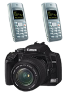 Canon EOS 400d + 2 Nokia 1110i