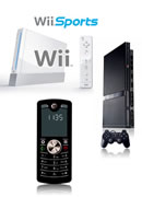 Nintendo Wii + Sony PS2 + Motofone F3